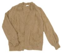 Hnedý chlpatý svetrový cardigan Next