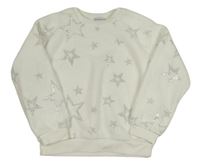 Biela chlpatá mikina s hviezdami Primark