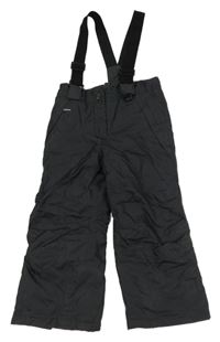 Antracitové šusťákové oteplovačky s odepínacími kšandami Lupilu