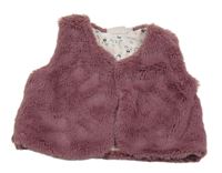 Staroružová kožušinová podšitá vesta Liegelind