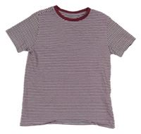 Světlemodro-vínové pruhované tričko Primark