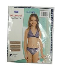 Nové - Tmavomodro-biele pruhované dvoudílné plavky Pocopiano