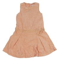 Ružové menšestrové šaty s výšivkou mašľa