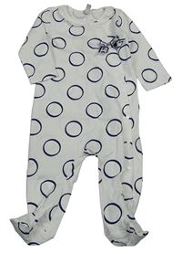 Bílý puntíkatý overal s mašlí