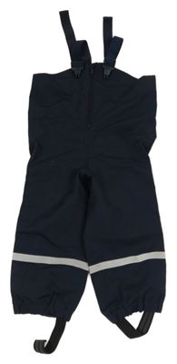 Tmavomodré šusťákové podšité laclové kalhoty H&M