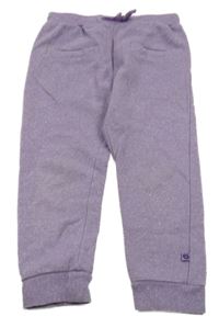 Levandulové trblietavé tepláky