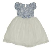 Bílé šaty s tylovou sukní a květinami