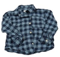 Modro-tmavomodrá kostkovaná košile Zara