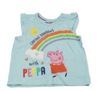 Světlemodré tričko s Peppou a duhou Nutmeg
