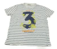 Bielo-modré pruhované tričko s číslom Zara