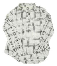 Bílo-černá kostkovaná polo halenka Yigga