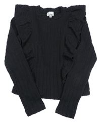 Čierne vzorované crop tričko s volánikmi Shoeby