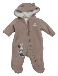Starorůžová zateplená kombinéza s Minnie a kapucí C&A