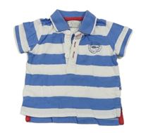 Bielo-modré pruhované polo tričko