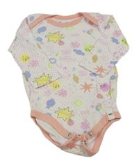 Bielo-ružové vzorované body so smajlíkmi