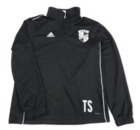 Čierna športová funkčná mikina s erbem a logom Adidas