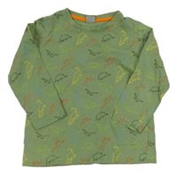 Khaki triko s dinosaury Kiki&Koko
