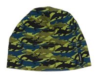 Zeleno-modrá vzorovaná bavlnená čapica