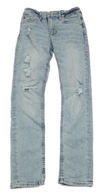 Světlemodré skinny rifle s dírami H&M