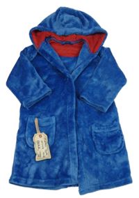 Modrý plyšový župan s kapucí M&S