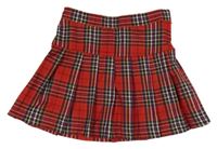 Červeno-tmavomodrá kockovaná skladaná sukňa H&M