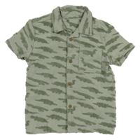 Khaki vzorovaná košeľa s 3D dinosaurami George
