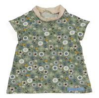 Khaki-květované teplákové tričko 