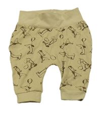 Béžové rebrované ľahké tepláky s pejsky Ergee