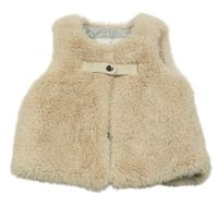 Pudrová kožušinová podšitá vesta Matalan