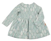 Mintovo-biele šaty s listami hema