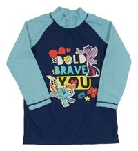 Tmavomodro-modré UV triko s nápisem a My little pony