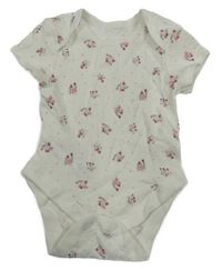 Biele body s růžovými kvítky Primark