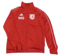 Červená sportovní funkční propínací mikina s logem Adidas