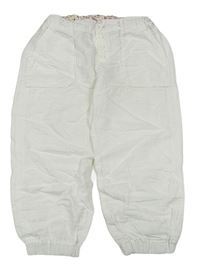 Biele ľanové crop nohavice H&M