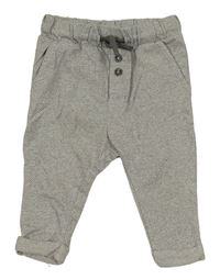 Šedo-bílé vzorované teplákové kalhoty H&M
