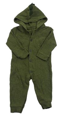 Khaki rebrovaná kombinéza s kapucňou a ostny George