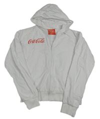 Biela prepínaci crop mikina s kapucí - CocaCola