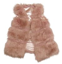 Růžová kožešinová podšitá vesta Matalan