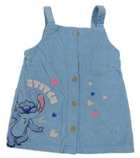 Modré menšestrové prepínaci šaty so Stitchem Primark