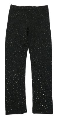 Čierno-zlaté bodkovaná é zateplené legíny H&M