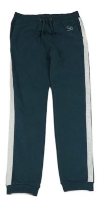 Petrolejové tepláky s třpytivými pruhy S. Oliver