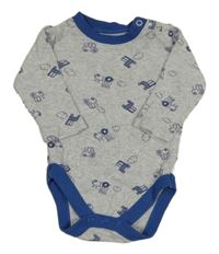 Šedo-modré body s auty Mothercare