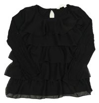 Černá halenka s volánky H&M