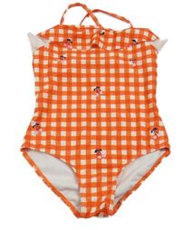 Červeno-smetanové kostkované jednodílné plaváky s třešněmi John Lewis