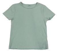 Svetlomodré crop rebrované tričko Only