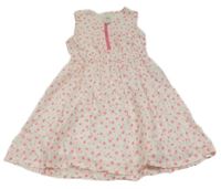 Bielo-neónově ružové šaty s hviezdami