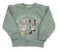 Zelená mikina s Daisy a Minnie 