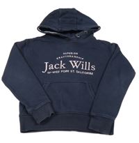 Tmavomodrá mikina s nápisom a kapucňou Jack Wills