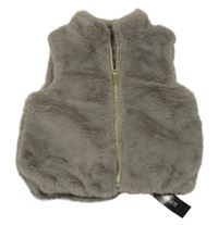 Nové - Béžová kožušinová zateplená vesta Dunnes