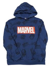 Tmavomodrá mikina se superhrdiny a kapucí Primark